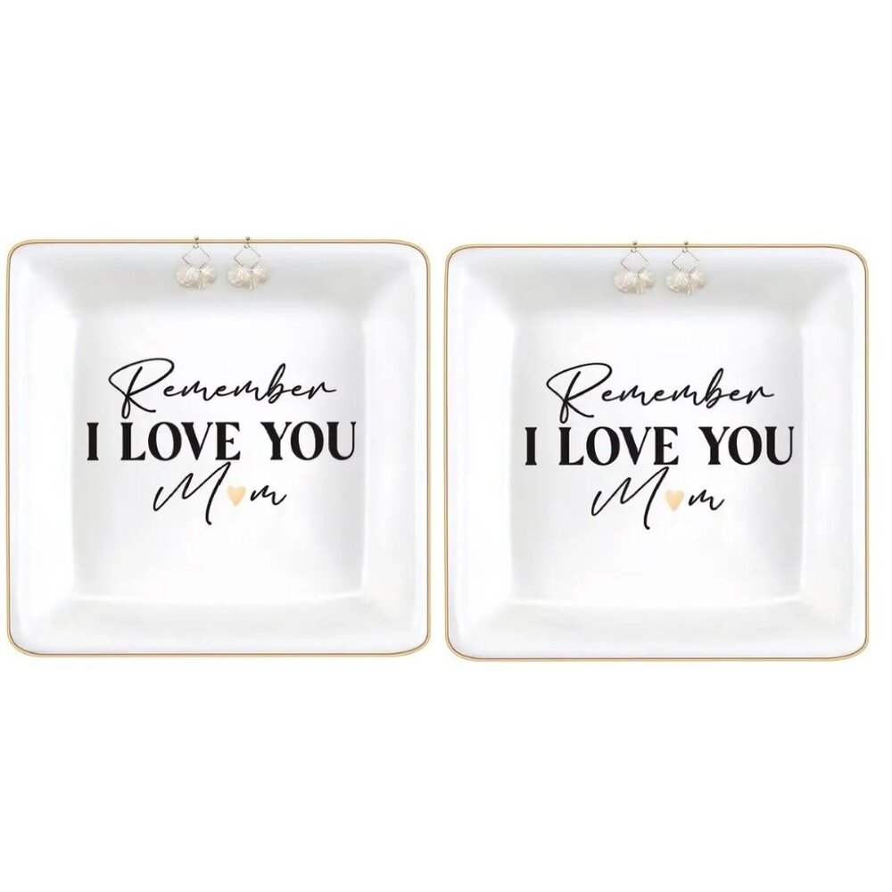 Ceramic Ring Dish Jewelry Tray for Mom Sister Friends (2-Pack) - Picture 1 of 7